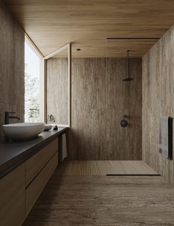 Универсальная плитка (керамогранит) Gayafores Travertino Walnut 59.1x119.1 см