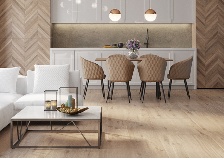 Универсальная плитка (керамогранит) Fiore Chateau Decor brown 120x60 см