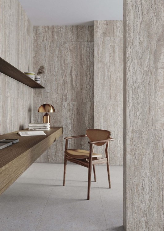 Универсальная плитка (керамогранит) Gayafores Travertino Silver 59.1x119.1 см