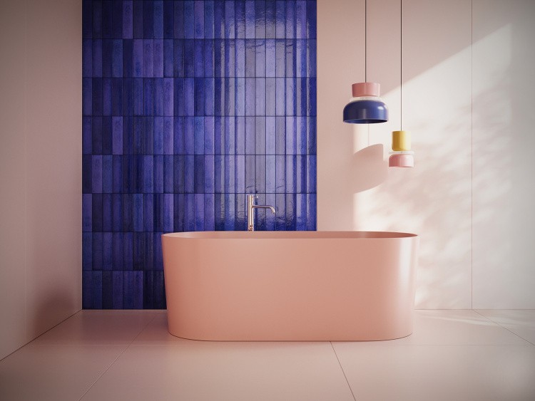 Настенная плитка Tubadzin Masovia cobalto A gloss STR 29.8x7.8x1 см