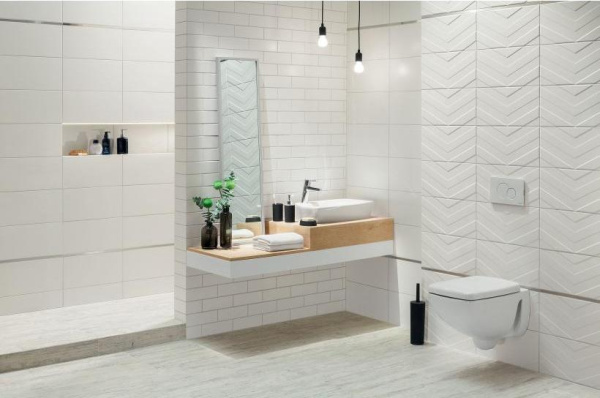 Настенная плитка Karelia white arrow STR 223x448 mm