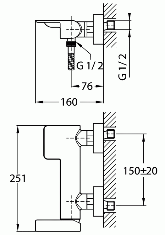 Смеситель для душа Teka FORMENTERA  62.231.02.00 (без душевого набора)