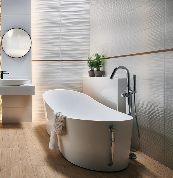 Настенная плитка Arte Perlina white STR 30.8x60.8 см