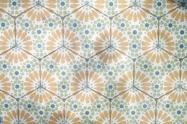 Универсальная плитка (керамогранит) Ennface Kaleidoscope Green Matt 22x25 см