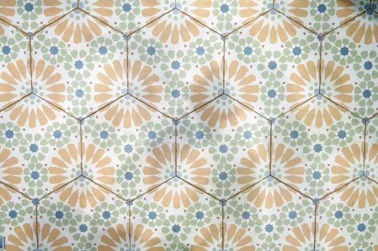 Универсальная плитка (керамогранит) Ennface Kaleidoscope Green Matt 22x25 см