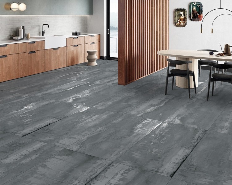 Универсальная плитка (керамогранит) Ennface Oxido Grey Carving 120x60 см