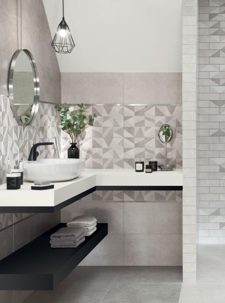 Настенная плитка Arte Bellante grey geo STR 29.8x59.8 см