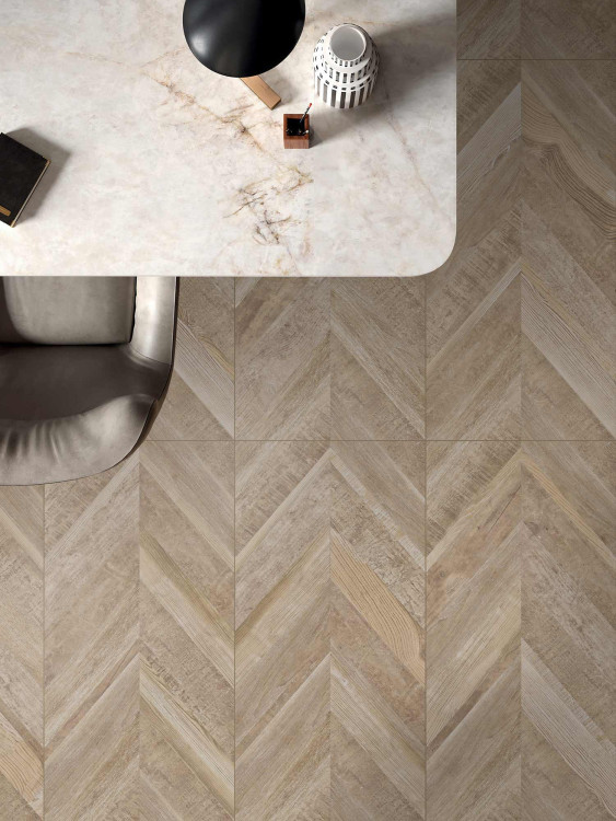 Универсальная плитка (керамогранит) Aparici Chevron OAK Stamp 49.75x99.55 см