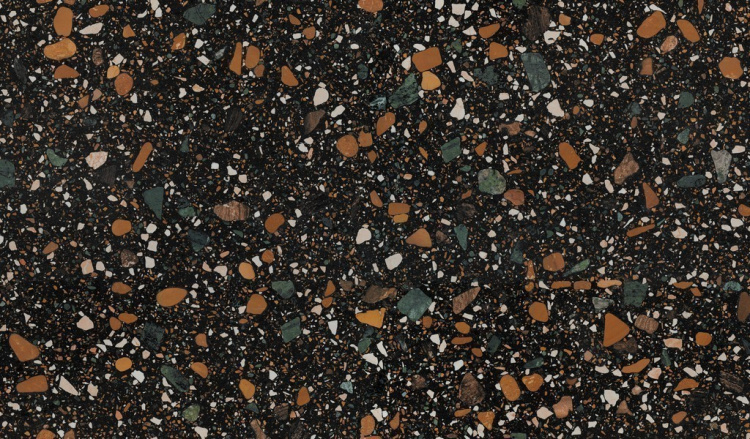 Универсальная плитка (керамогранит) Ennface Terrazzo Black Matt 160x80 см