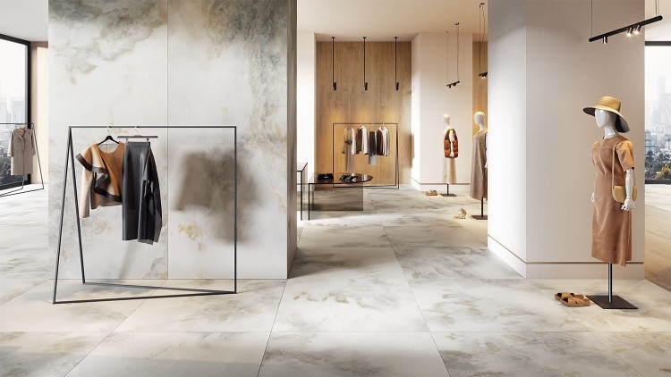 Универсальная плитка (керамогранит) Tubadzin Onice Bianco MAT 274.8x119.8 см