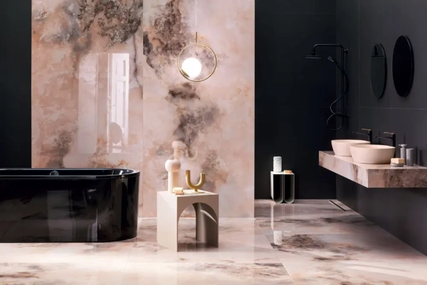 Универсальная плитка (керамогранит) Tubadzin Onice Rosa POL 274.8x119.8 см Универсальная плитка (керамогранит) Tubadzin Onice Rosa POL 274.8x119.8 см