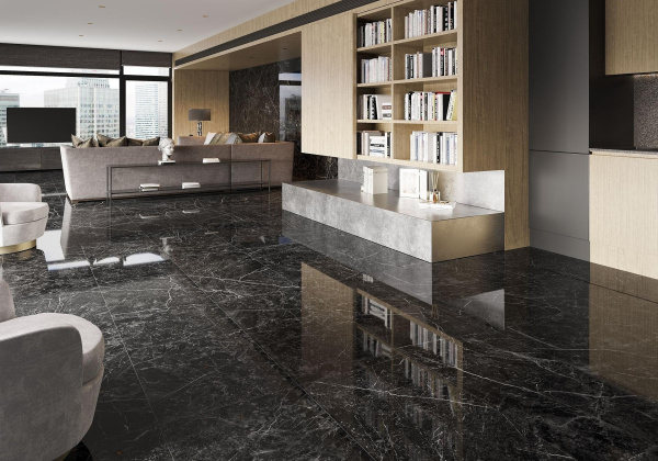 Универсальная плитка (керамогранит) Alaplana Anima antracita POL 120x59.5 см