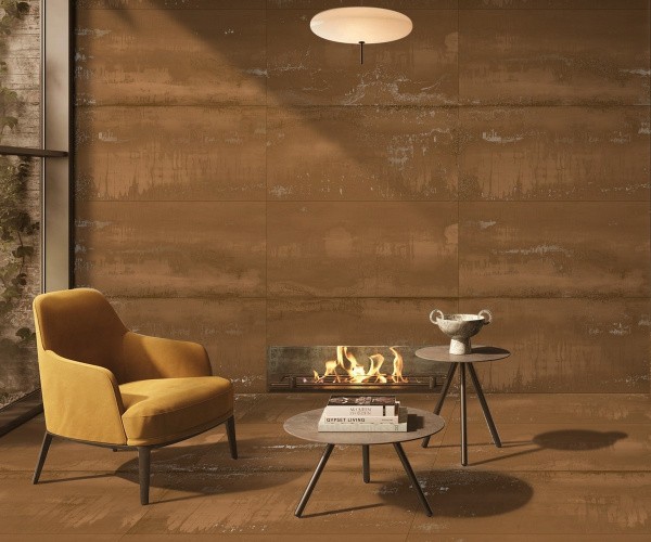 Универсальная плитка (керамогранит) Ennface Oxido Copper Carving 120x60 см