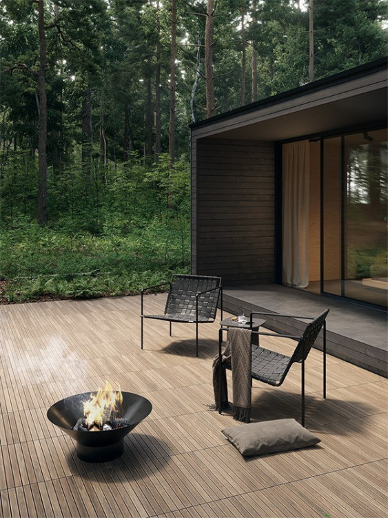 Утолщенная плитка (керамогранит) Tubadzin Wood Deck koraTER STR 59.8x59.8x1.8 см