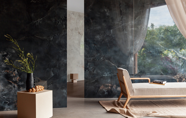 Универсальная плитка (керамогранит) Tubadzin Aquamarine black POL 274.8x119.8 см