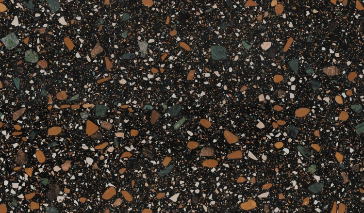 Универсальная плитка (керамогранит) Ennface Terrazzo Black Matt 160x80 см