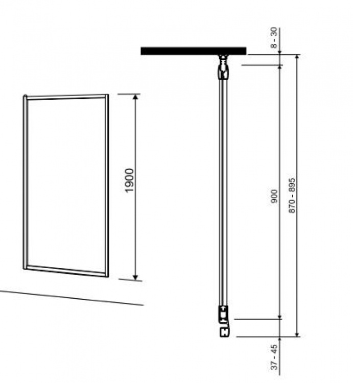Боковая стенка Kolo GEO 6 90 см, PRISMATIC