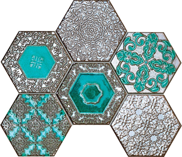 Настенная мозаика Lace absinthe 289 x 221 mm