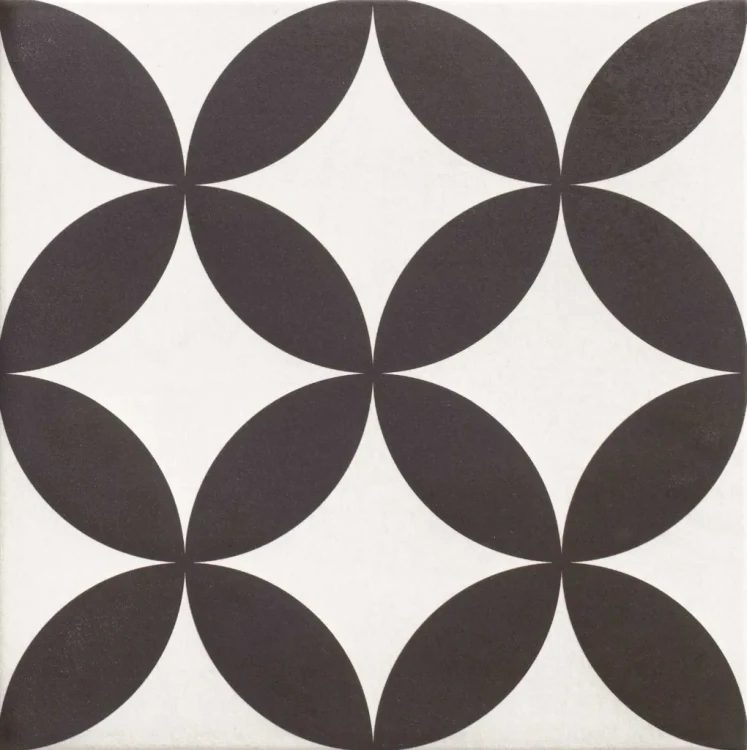 Универсальная плитка (керамогранит) Realonda - Hanoi circle black 33x33 см