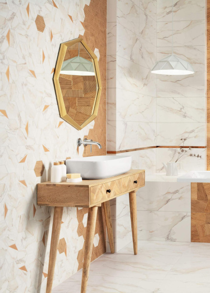 Настенная плитка Domino Flare white hex 12.5 x 11 см