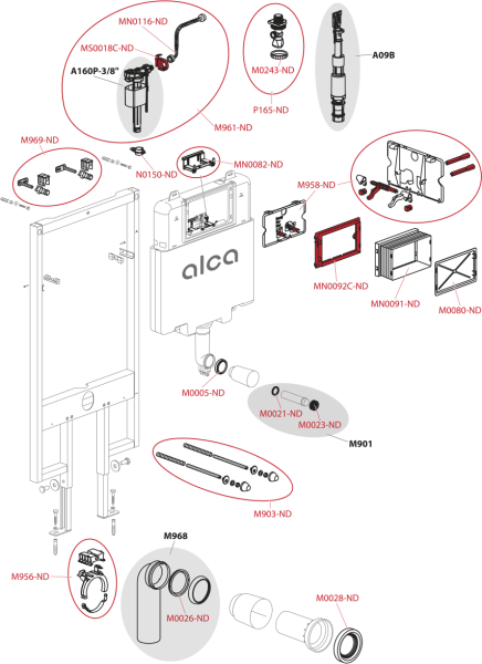 Скрытая система инсталляции Alcaplast Sadromodul Slim AM1101/1200