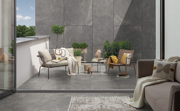 Утолщенная плитка (керамогранит) Tubadzin Grand Cave grey koraTER STR 59.8x59.8x1.8 см