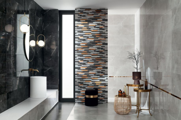 Настенная плитка Tubadzin Brainstorm grey 32,8x89,8 см