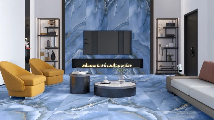 Универсальная плитка (керамогранит) Ennface Royal Onyx Azul Matt 160x80 см